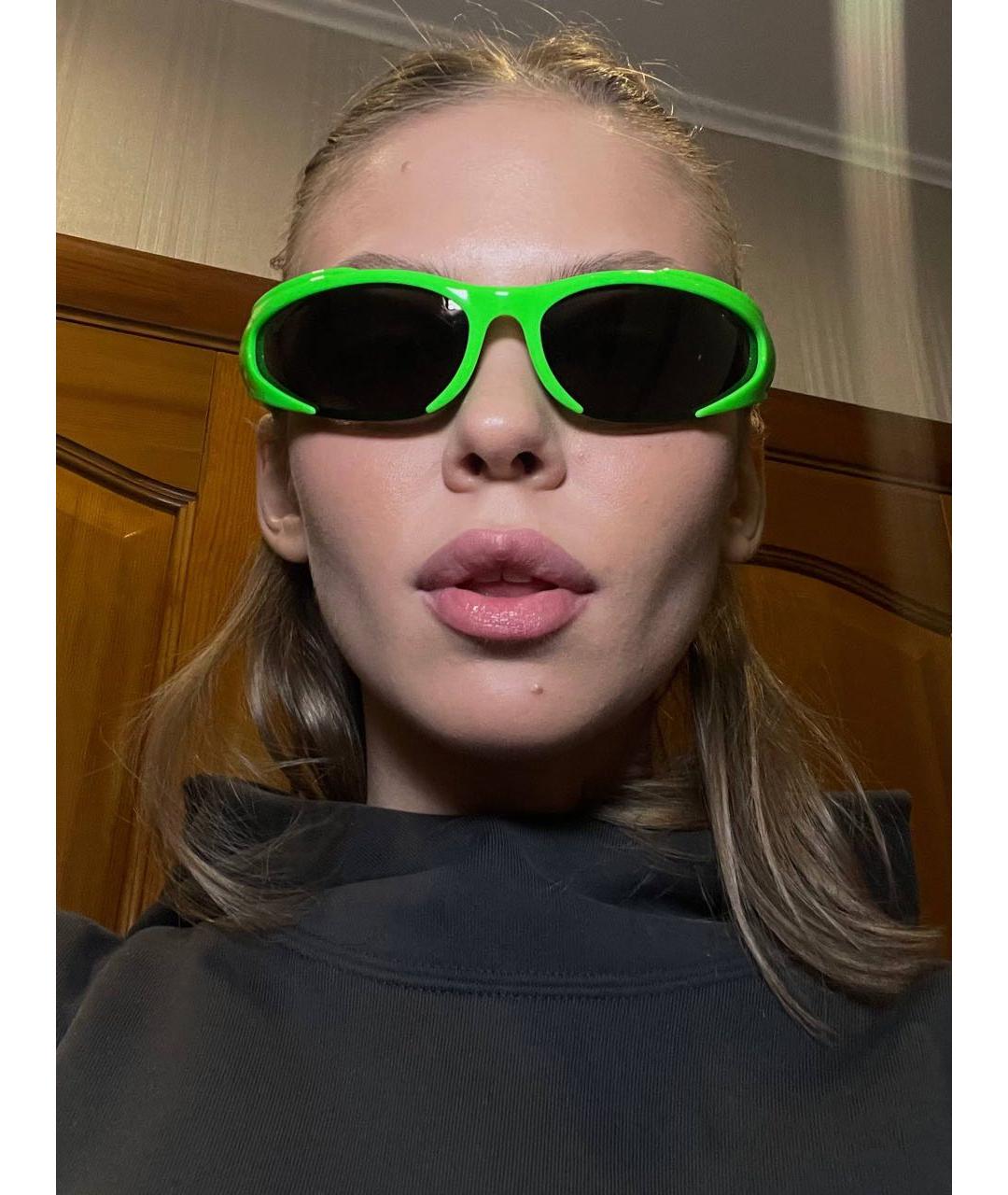 BALENCIAGA Зеленые пластиковые солнцезащитные очки, фото 7