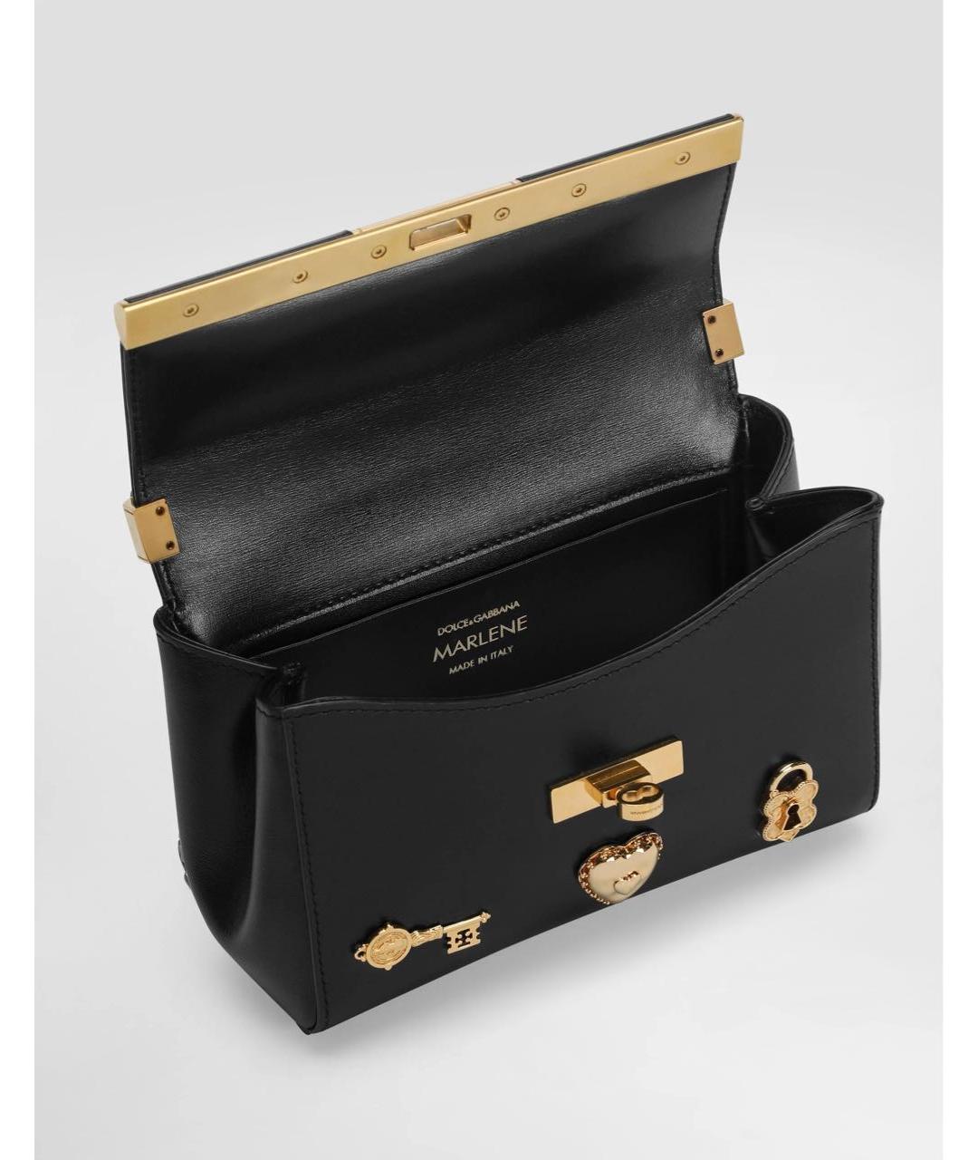 DOLCE&GABBANA Черная кожаная сумка через плечо, фото 4