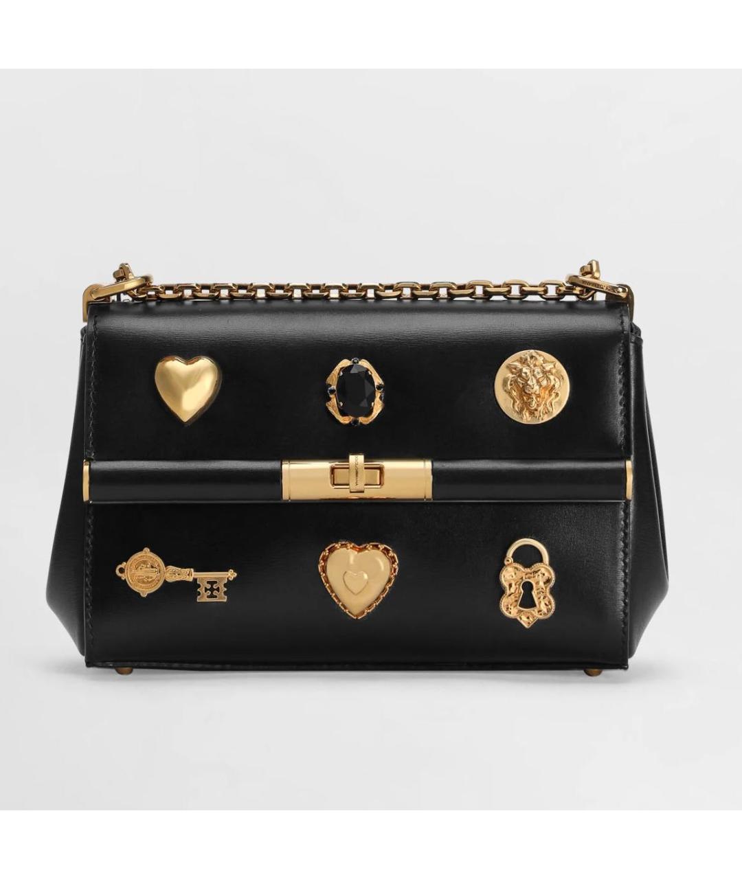 DOLCE&GABBANA Черная кожаная сумка через плечо, фото 6