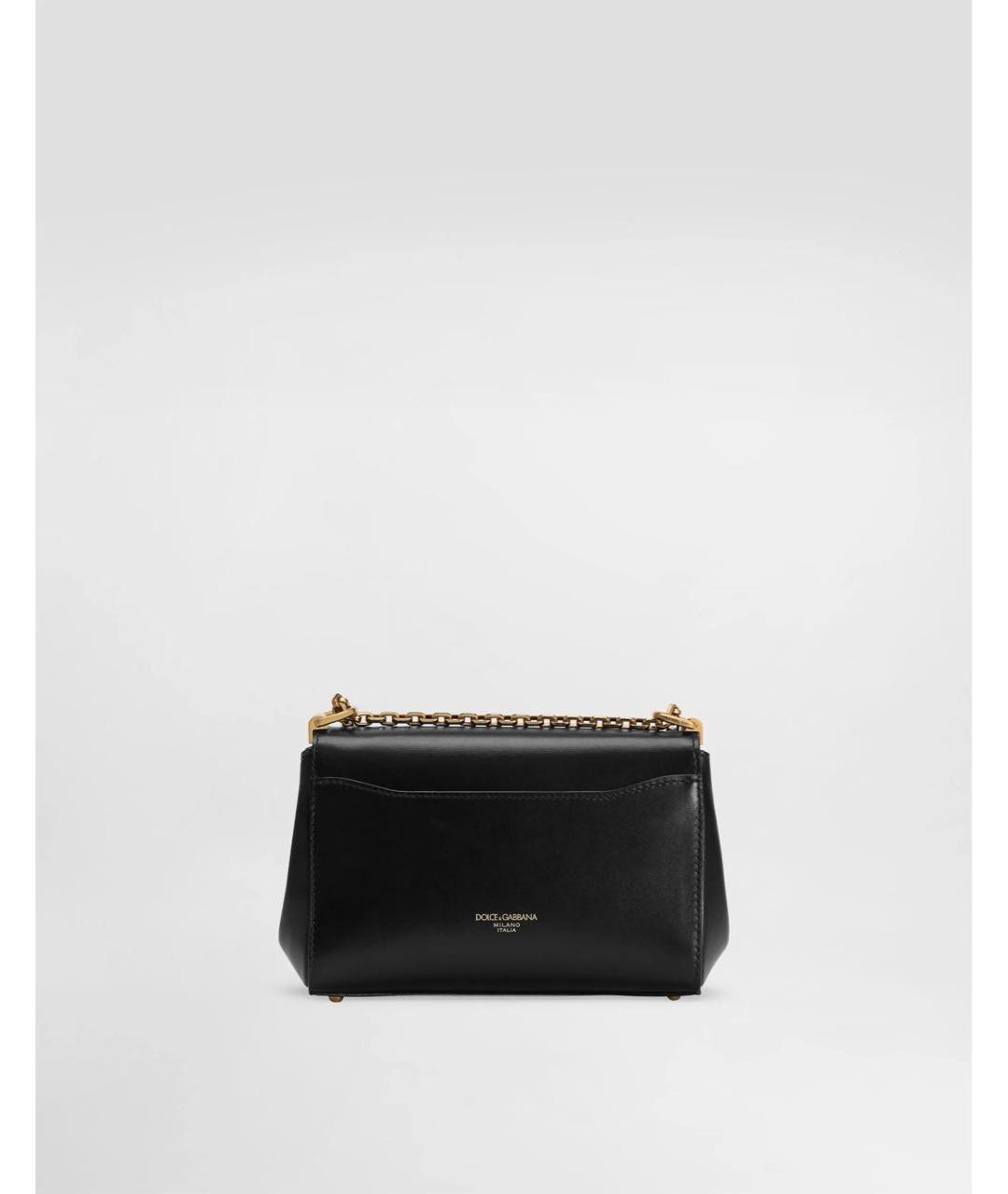 DOLCE&GABBANA Черная кожаная сумка через плечо, фото 3