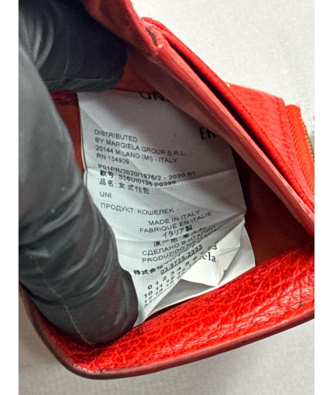 MAISON MARGIELA Красный кожаный кошелек, фото 7