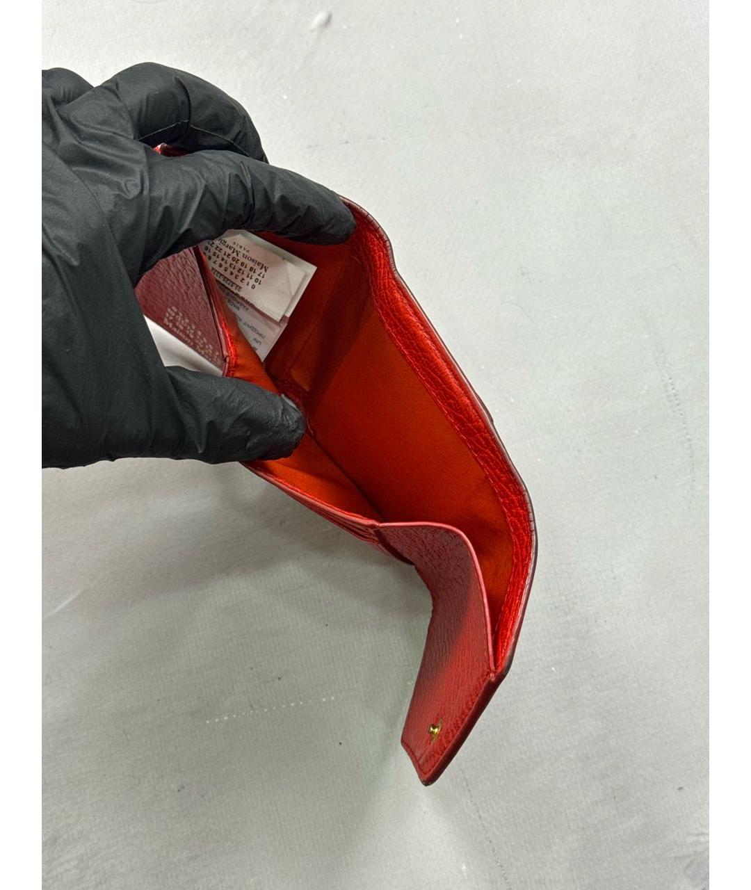 MAISON MARGIELA Красный кожаный кошелек, фото 5