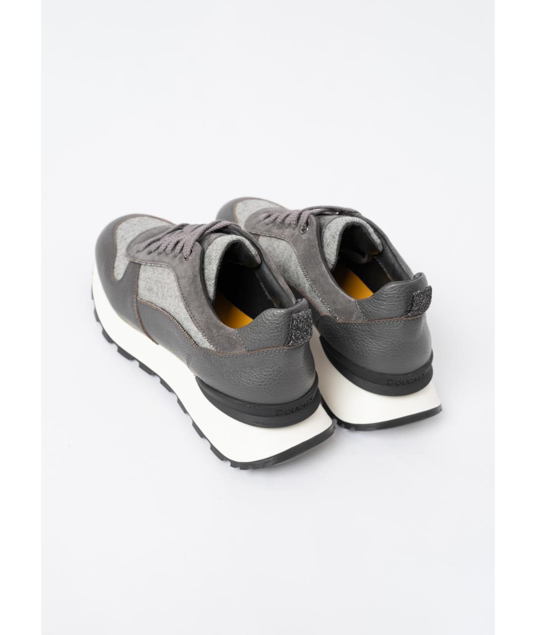 DOUCAL'S Серые кожаные кроссовки, фото 4