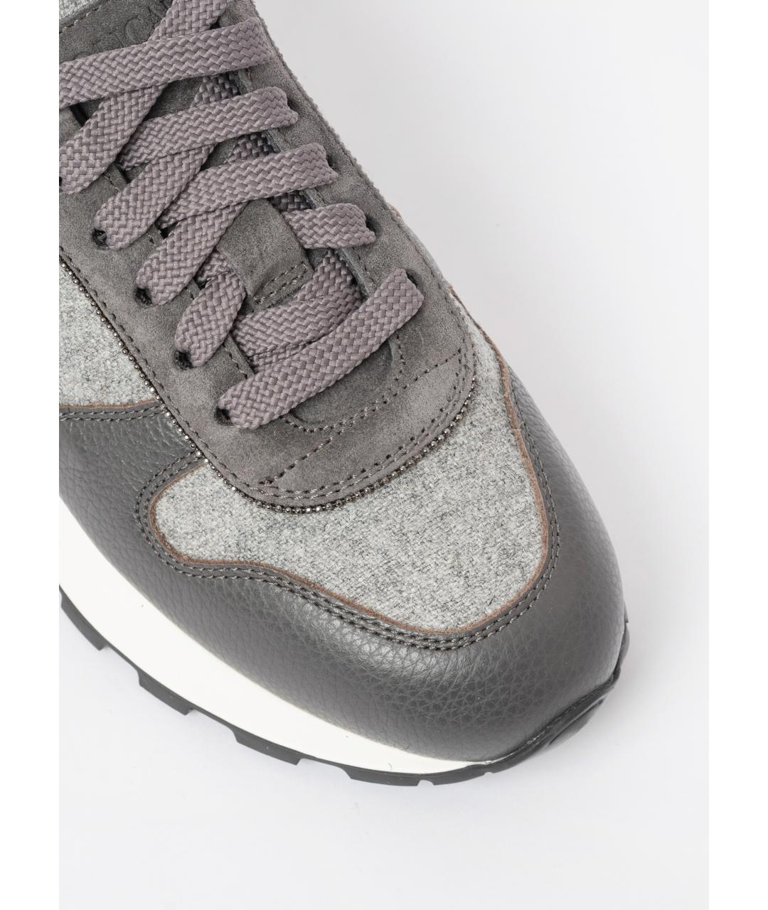 DOUCAL'S Серые кожаные кроссовки, фото 5