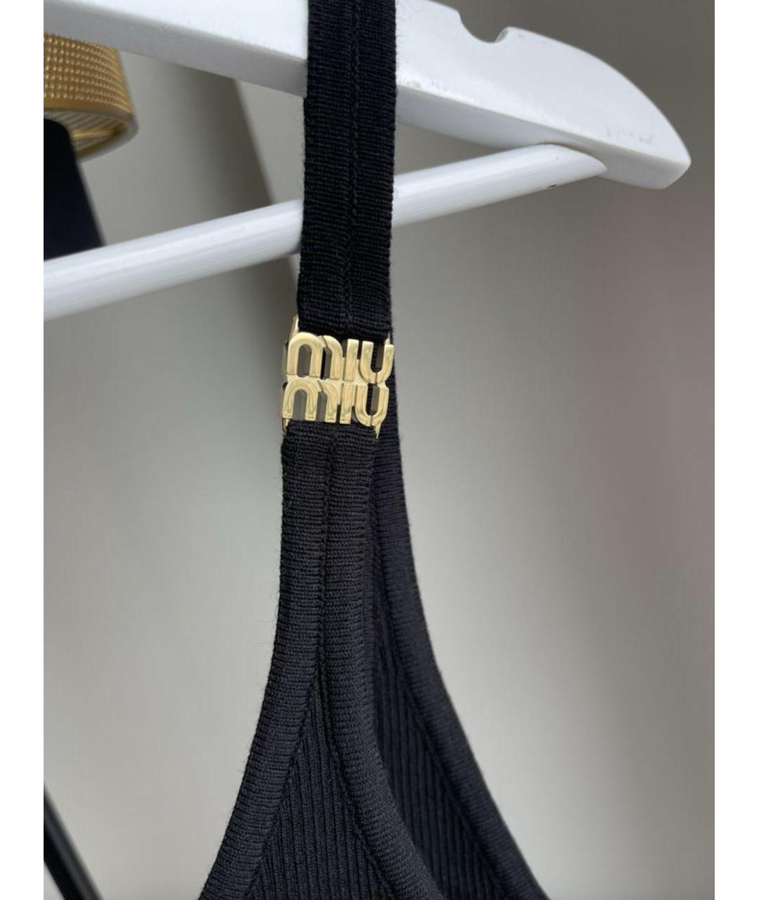 MIU MIU Черное вискозное повседневное платье, фото 6