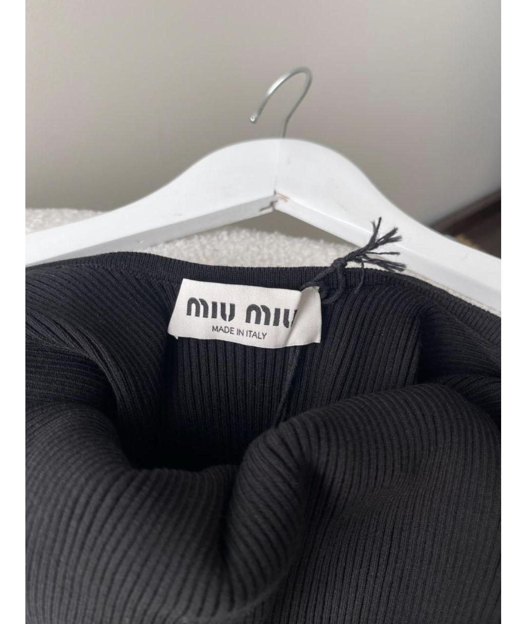 MIU MIU Черное вискозное повседневное платье, фото 4