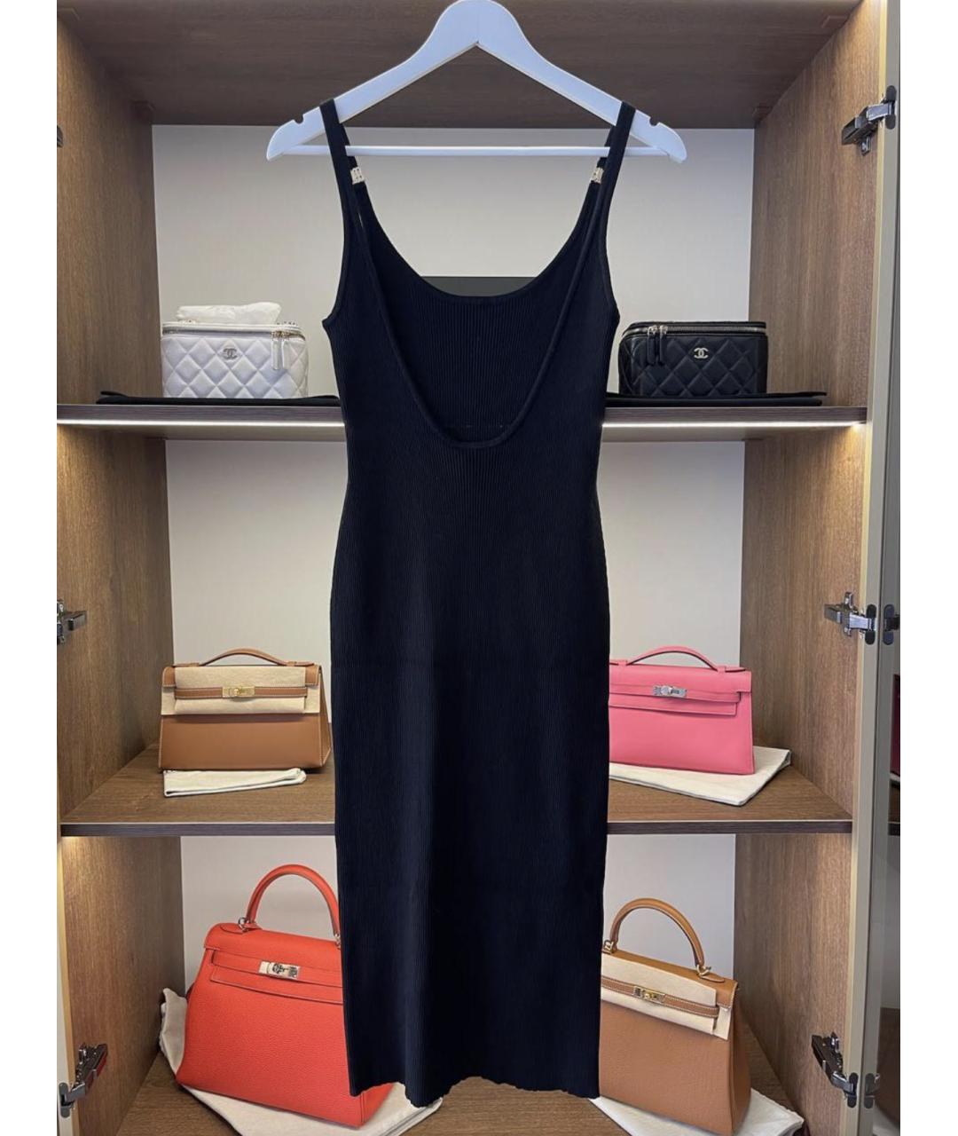 MIU MIU Черное вискозное повседневное платье, фото 3