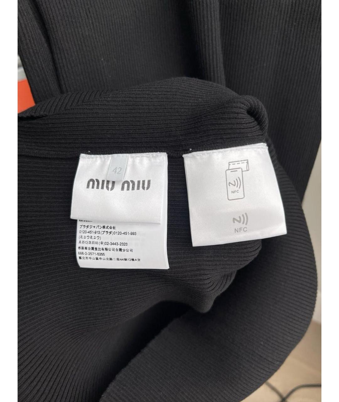 MIU MIU Черное вискозное повседневное платье, фото 5