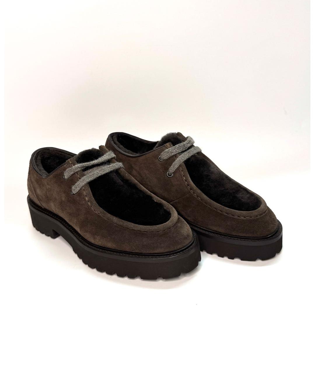 DOUCAL'S Коричневые замшевые брогги и оксфорды, фото 5