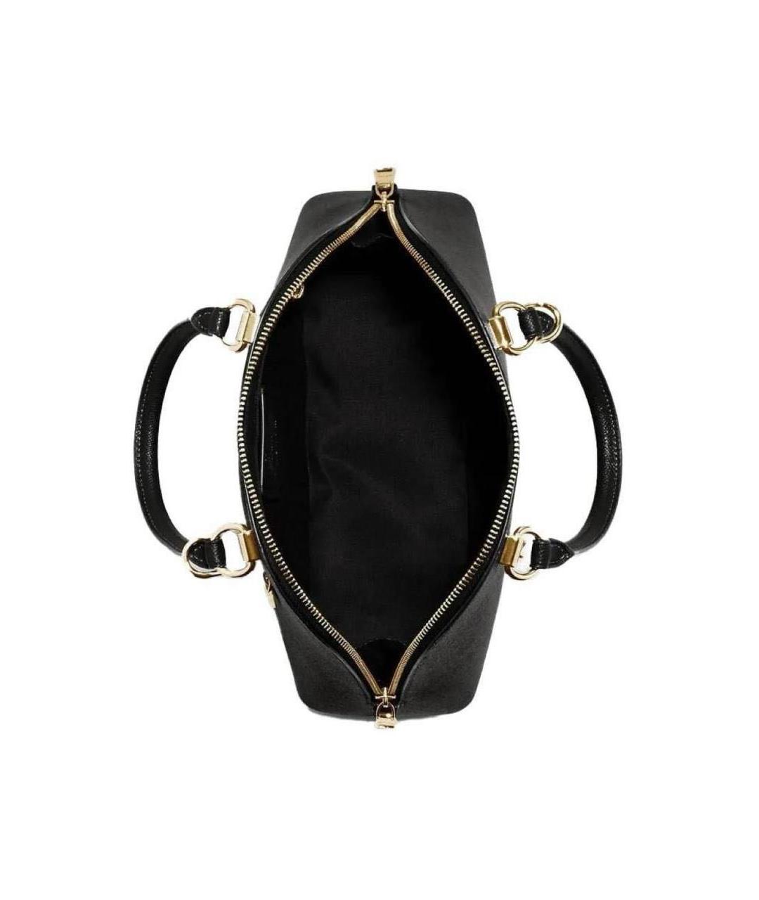 COACH Черная кожаная сумка с короткими ручками, фото 3