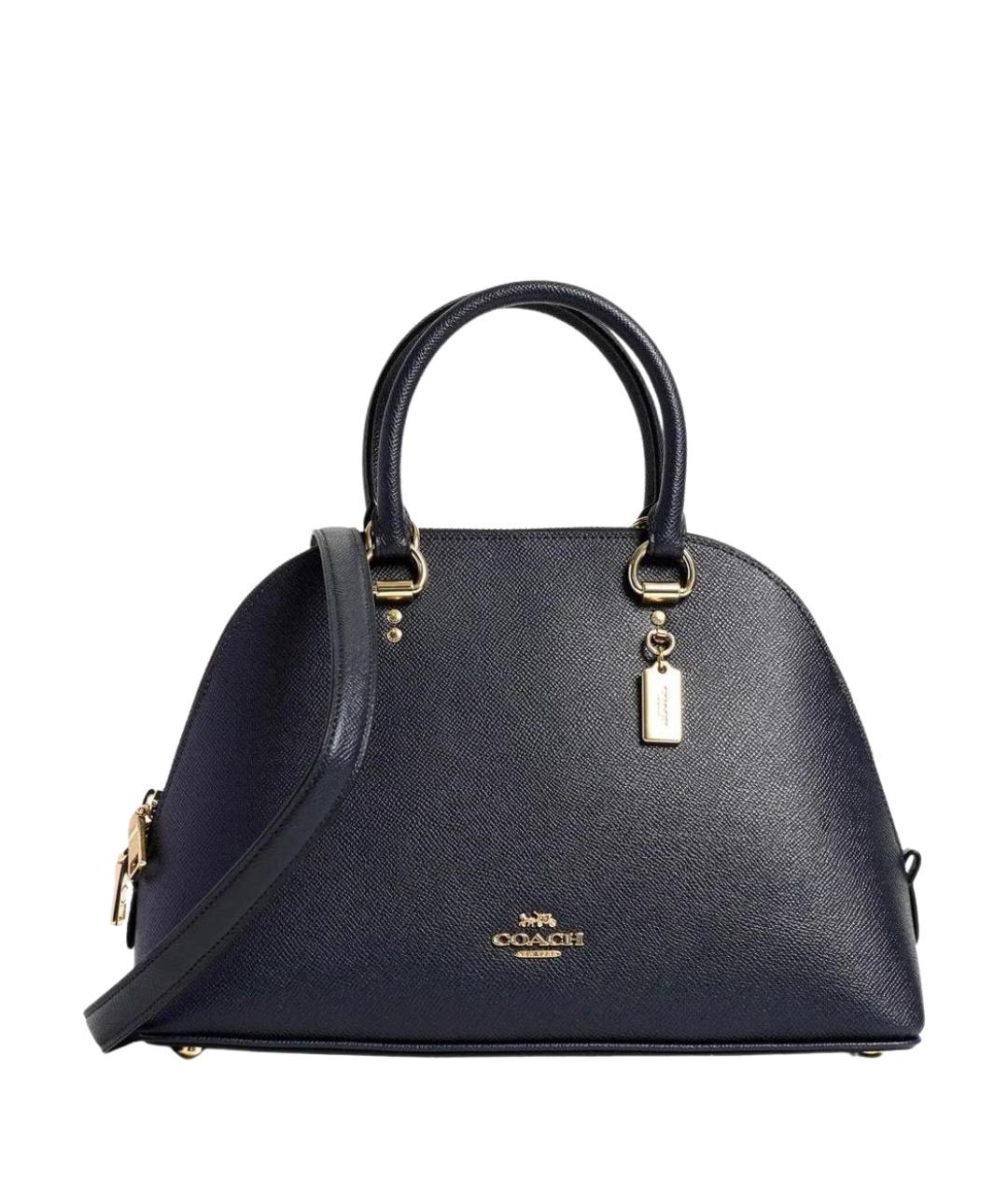 COACH Черная кожаная сумка с короткими ручками, фото 1