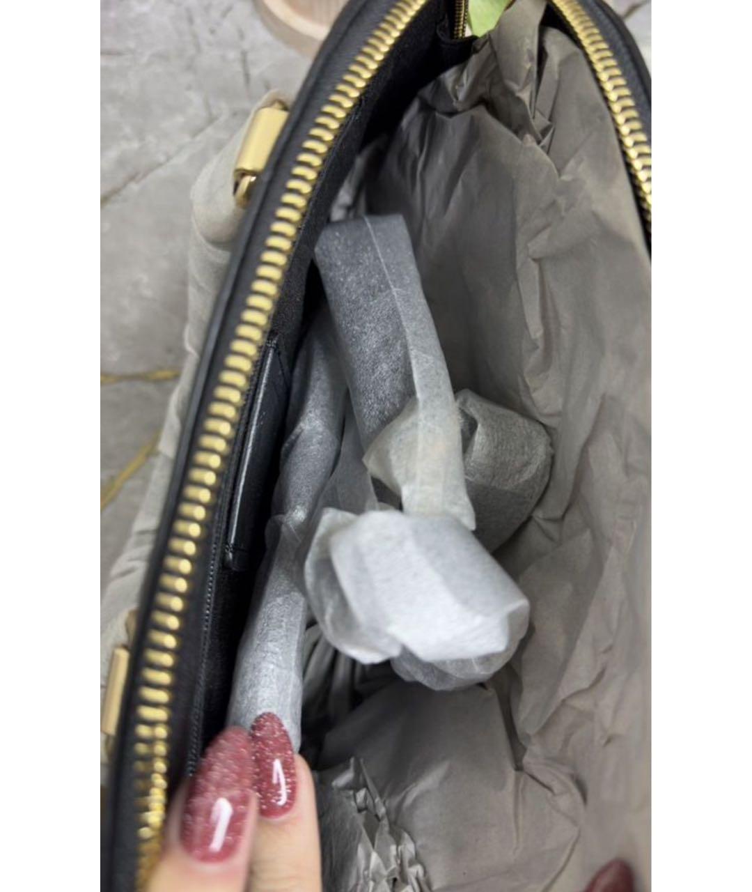 COACH Черная кожаная сумка с короткими ручками, фото 7