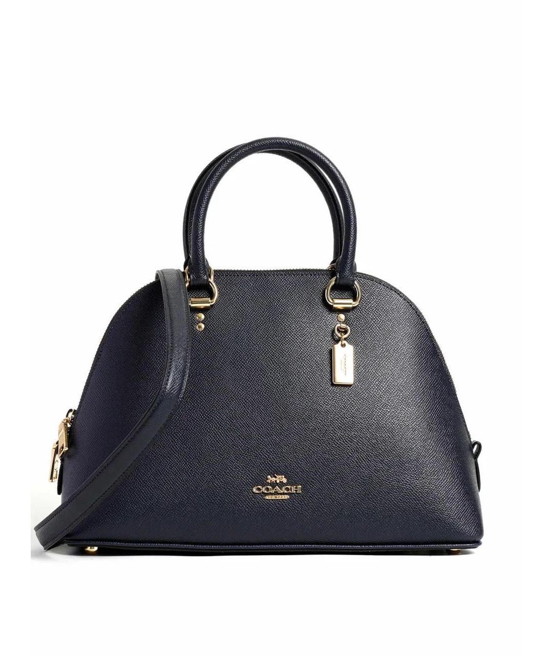 COACH Черная кожаная сумка с короткими ручками, фото 9