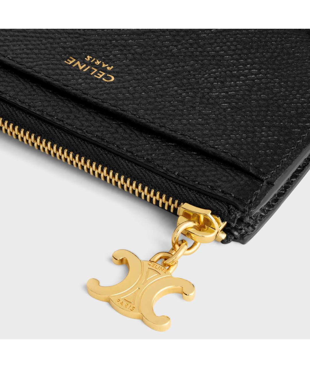 CELINE Черный кожаный кошелек, фото 4