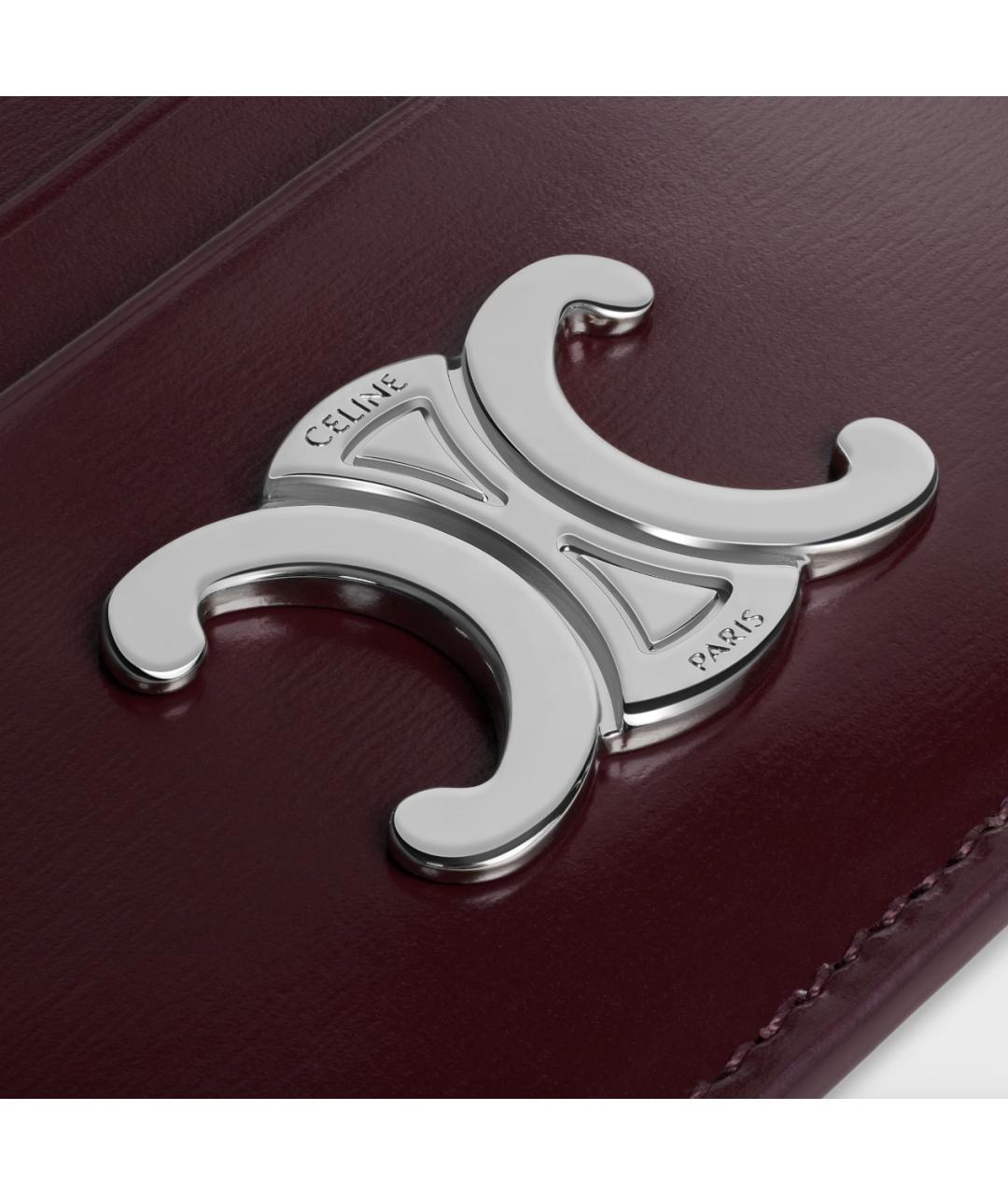 CELINE Бордовый кожаный кардхолдер, фото 4