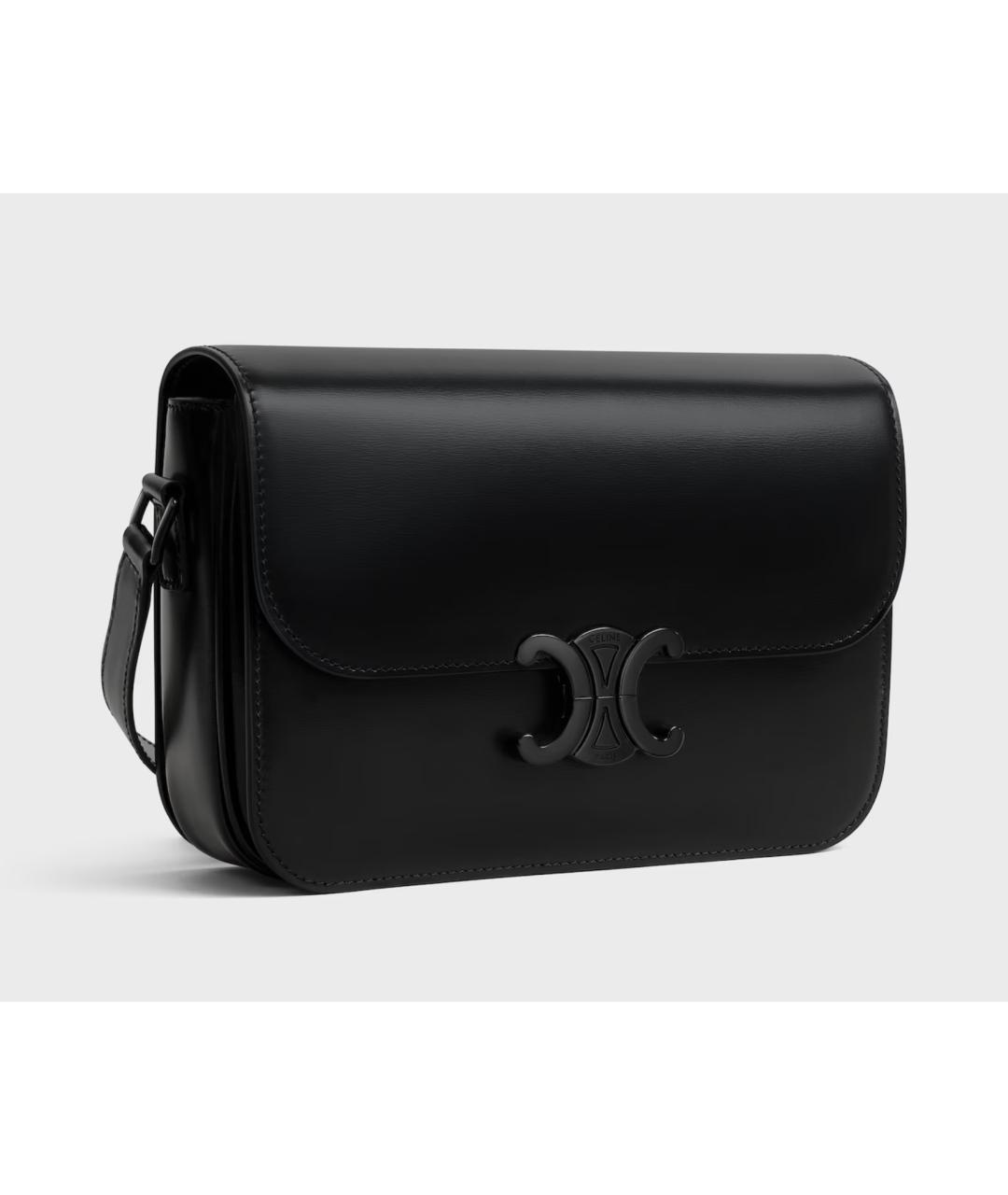 CELINE Черная кожаная сумка через плечо, фото 2