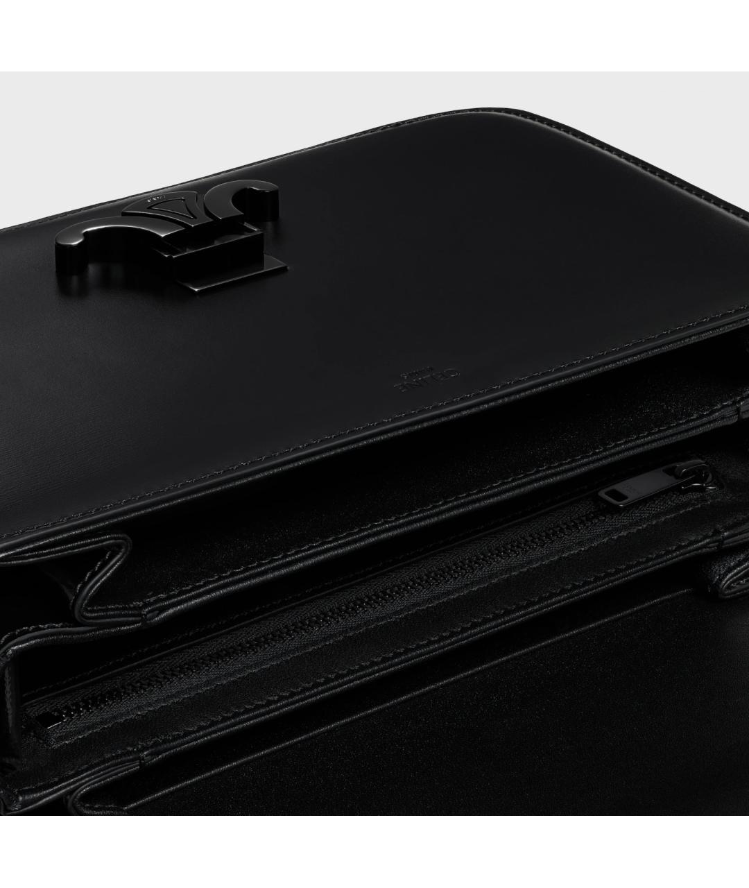 CELINE Черная кожаная сумка через плечо, фото 4