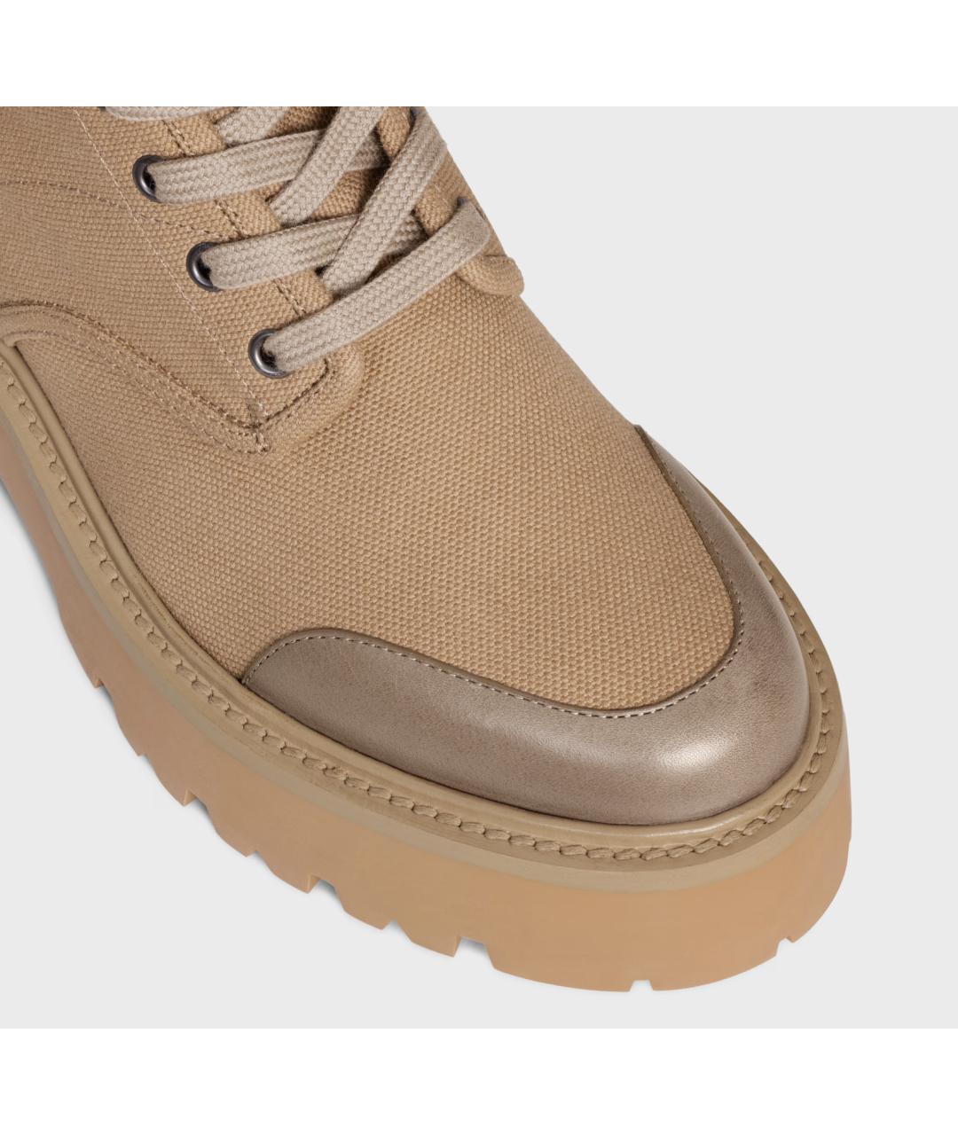 CELINE Бежевые текстильные ботинки, фото 4