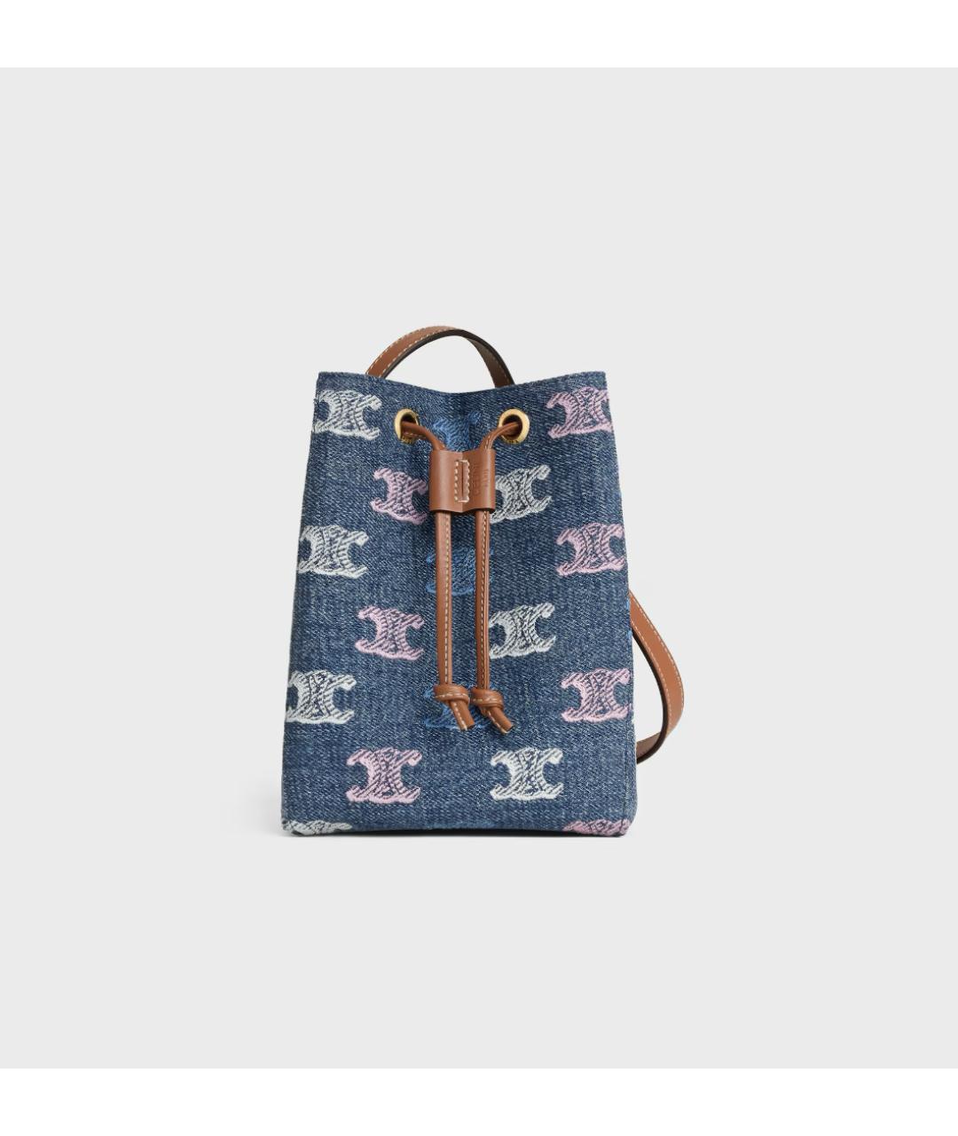 CELINE Синяя тканевая сумка через плечо, фото 4