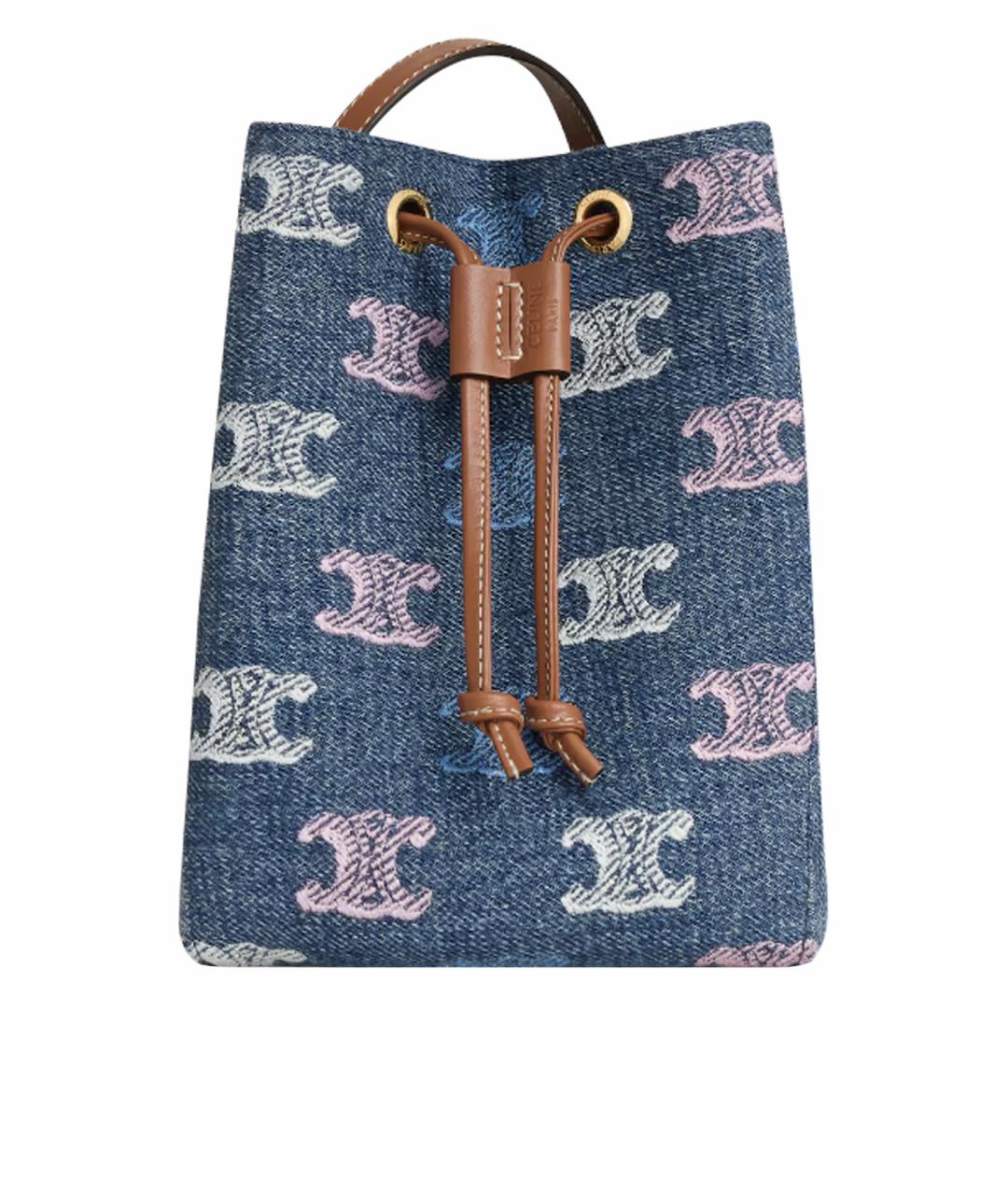 CELINE Синяя тканевая сумка через плечо, фото 1