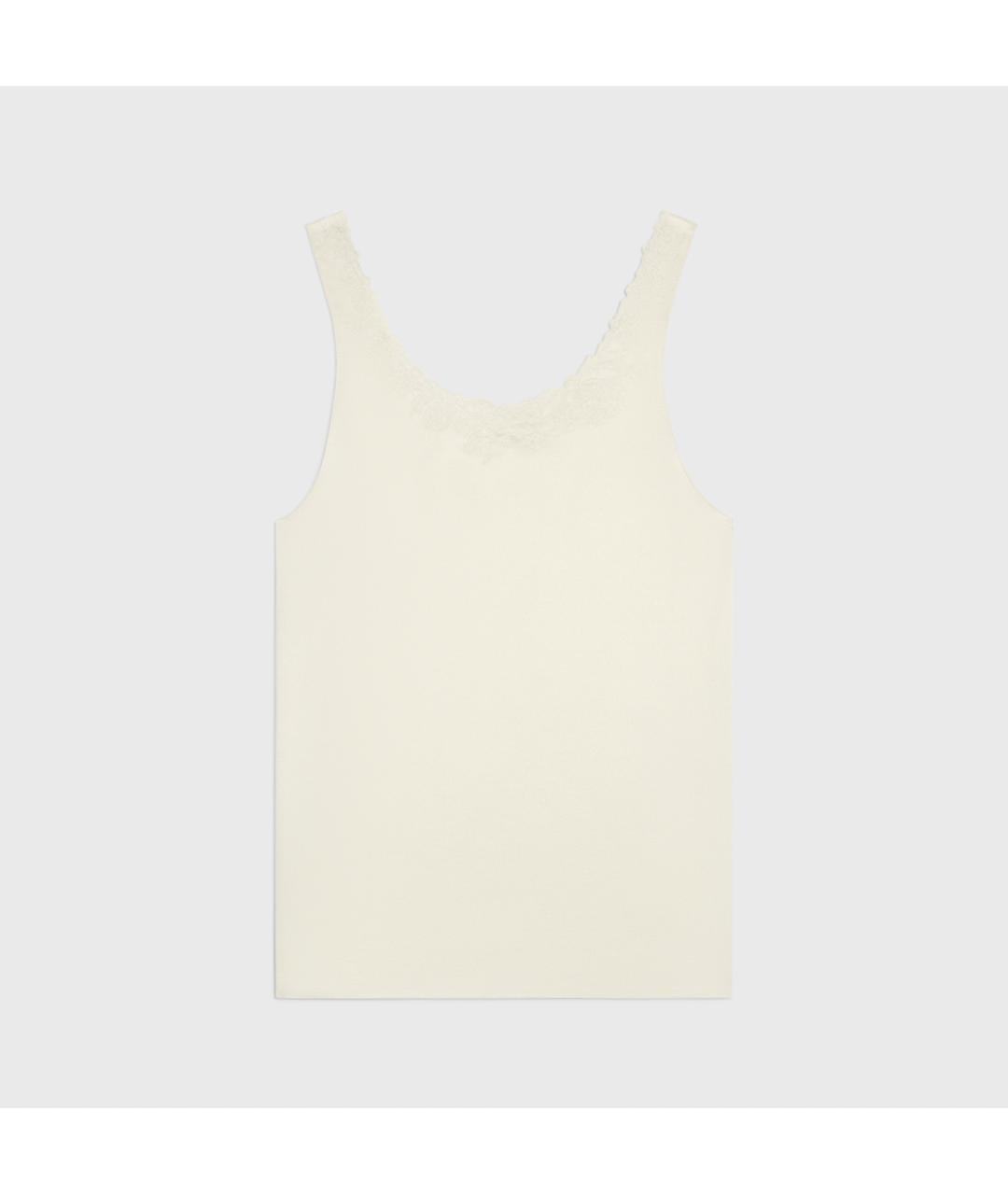 CELINE Белая майка, фото 2