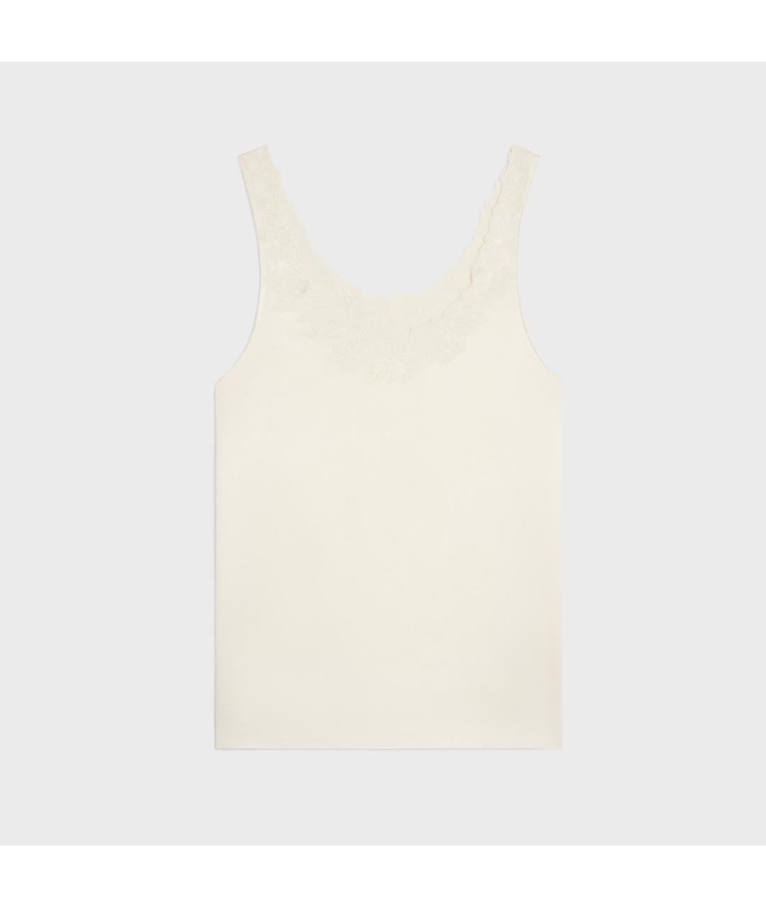 CELINE Белая майка, фото 3