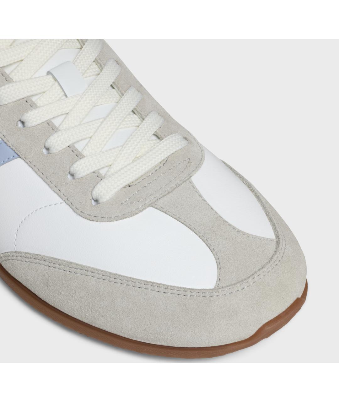 CELINE Белые кожаные кроссовки, фото 4