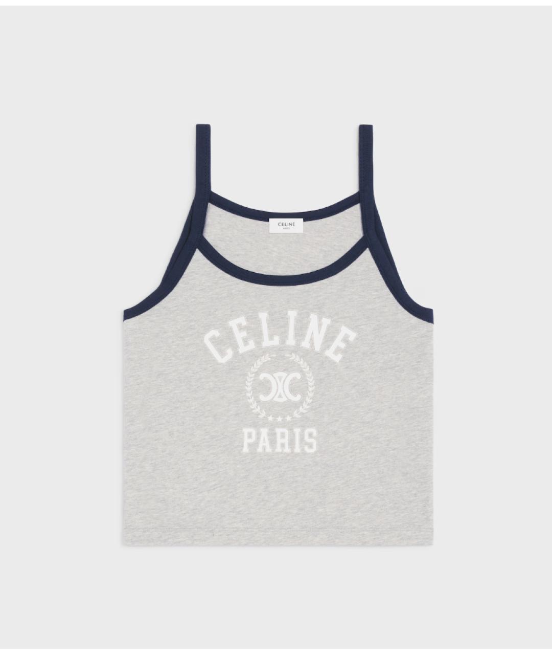 CELINE Серая хлопковая майка, фото 5