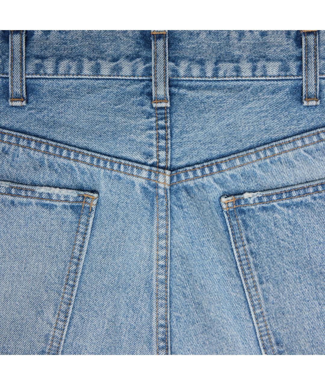 CELINE Синие хлопковые прямые джинсы, фото 3