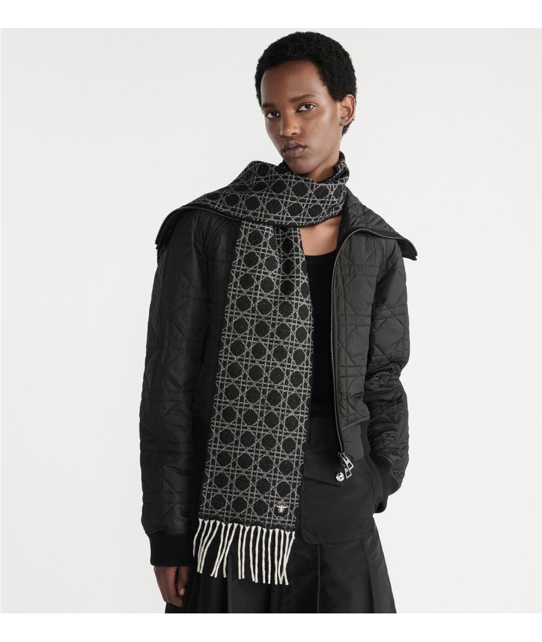 CHRISTIAN DIOR Черный кашемировый шарф, фото 3