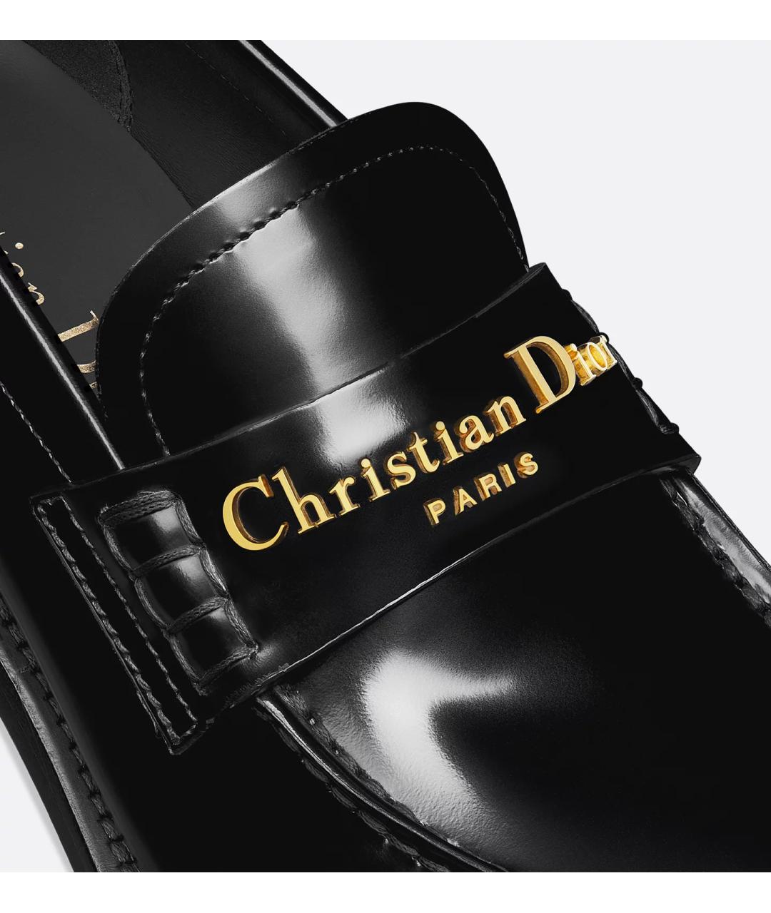 CHRISTIAN DIOR Черные кожаные лоферы, фото 4