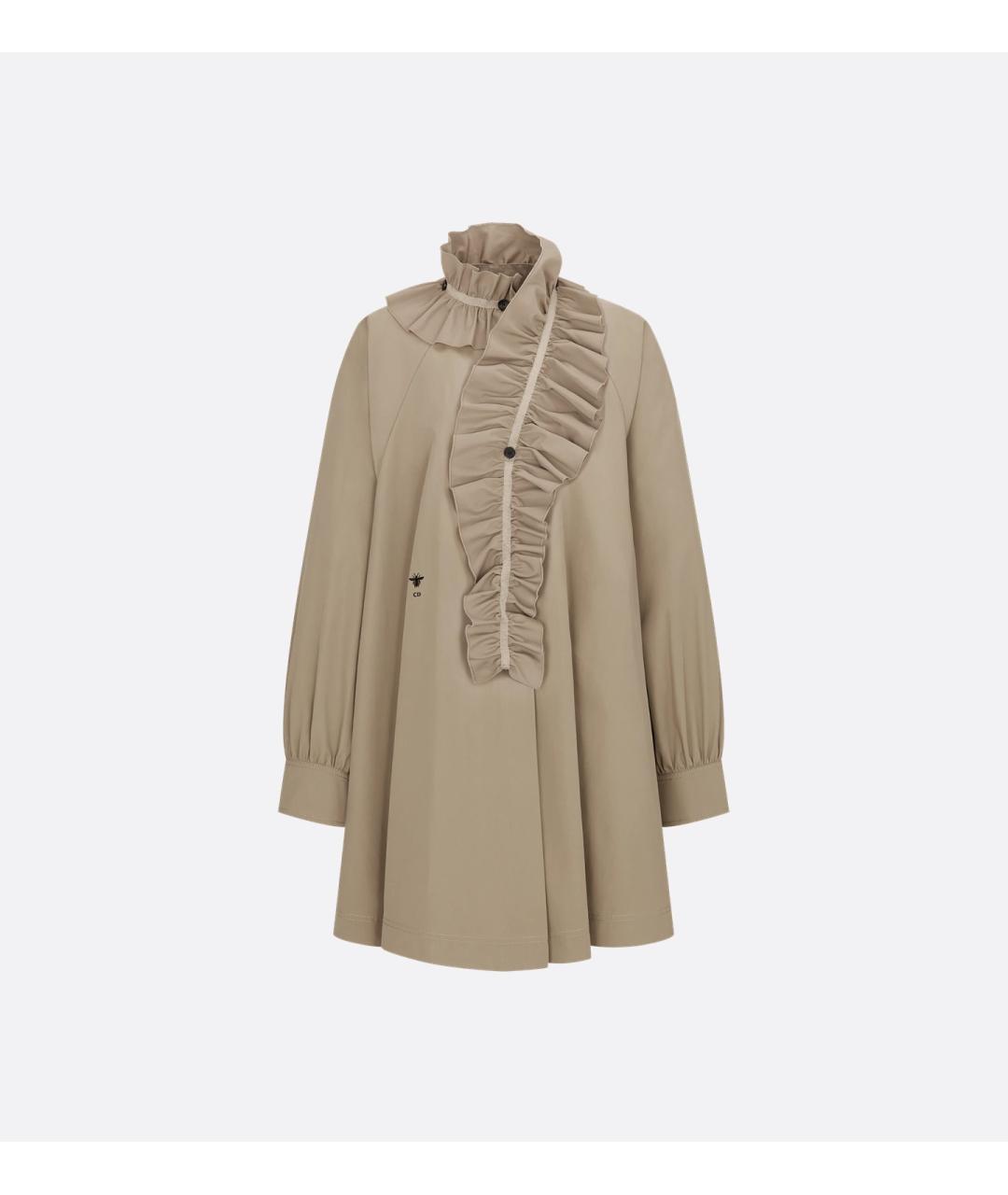 CHRISTIAN DIOR Бежевое повседневное платье, фото 4