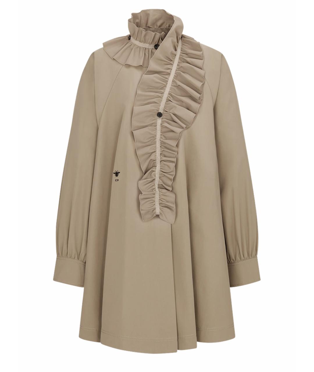 CHRISTIAN DIOR Бежевое повседневное платье, фото 1