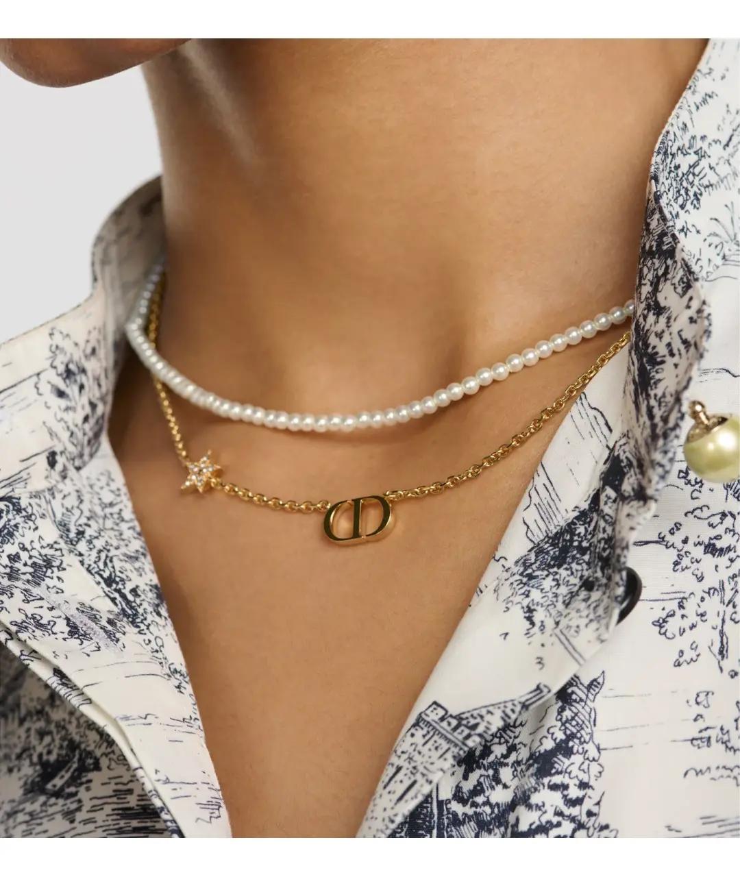 CHRISTIAN DIOR Золотое латунное колье, фото 3