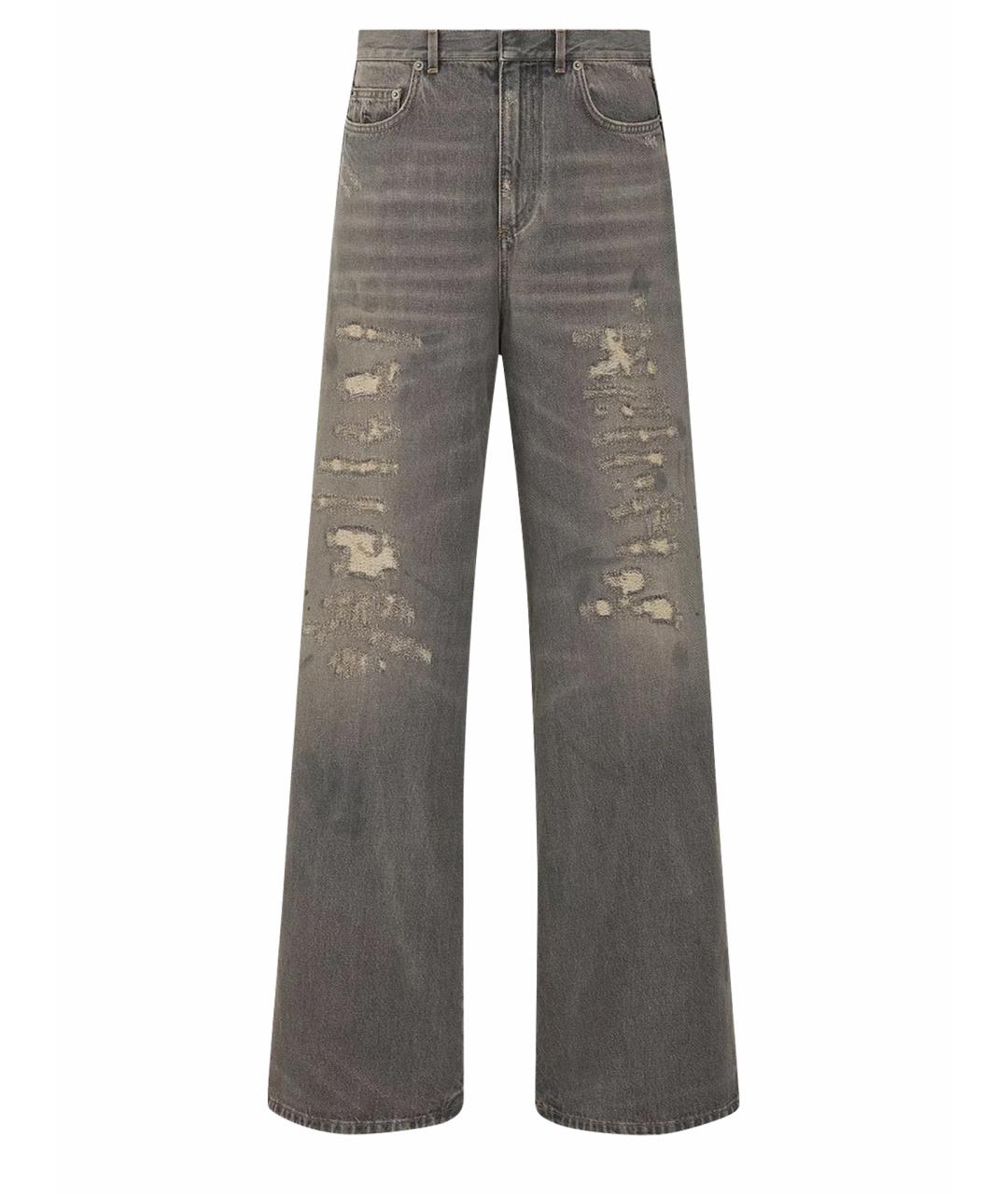 CHRISTIAN DIOR Серые хлопковые прямые джинсы, фото 1