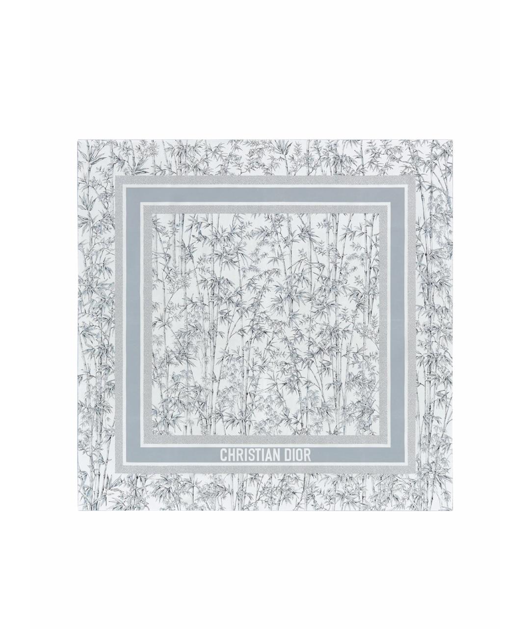 CHRISTIAN DIOR Серый шелковый платок, фото 1