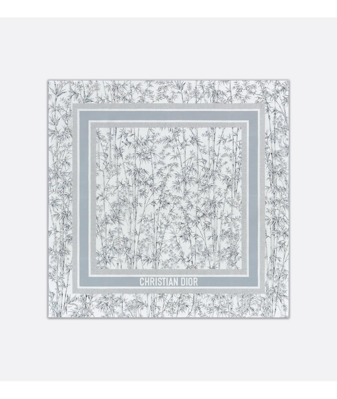 CHRISTIAN DIOR Серый шелковый платок, фото 3