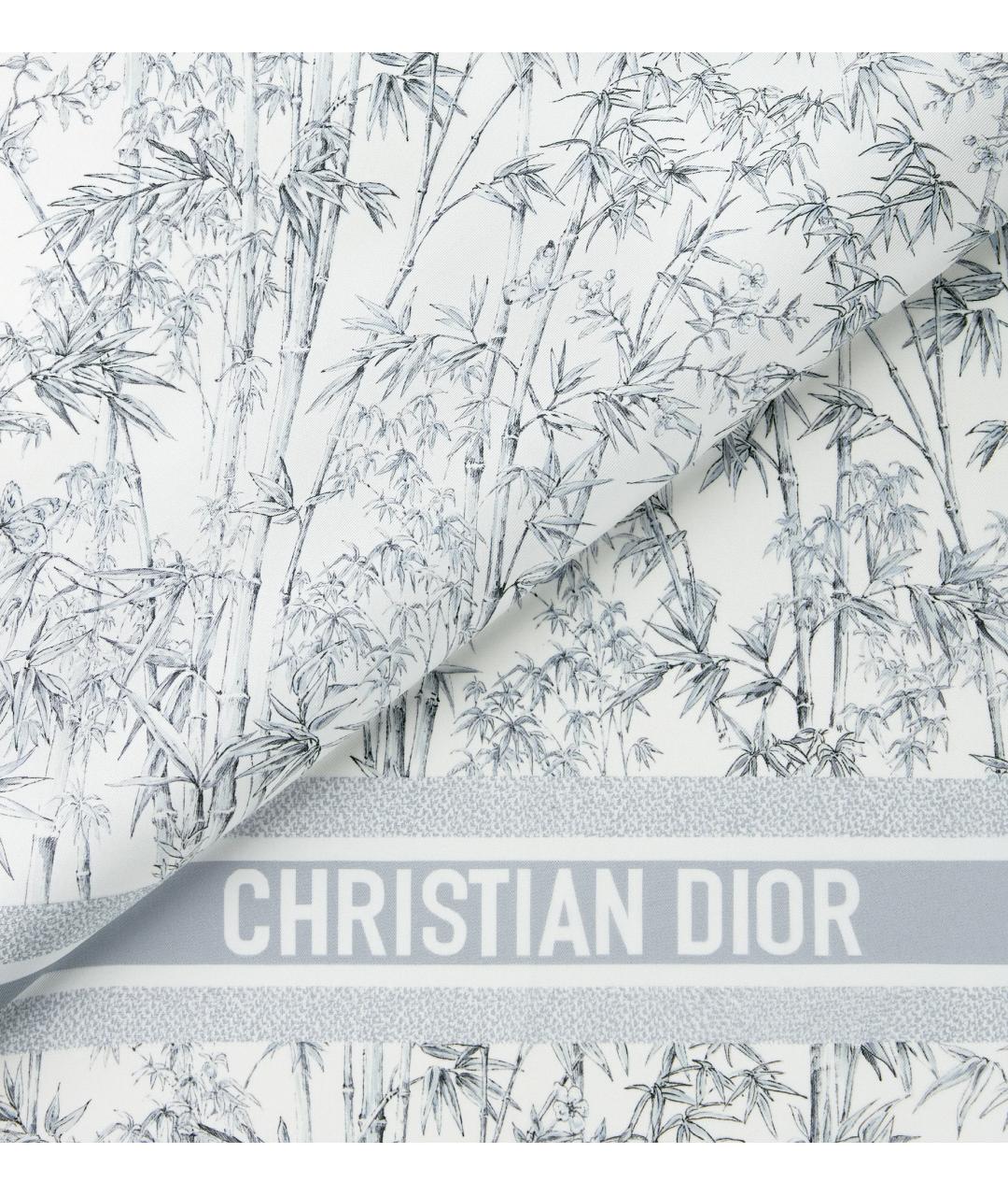CHRISTIAN DIOR Серый шелковый платок, фото 2