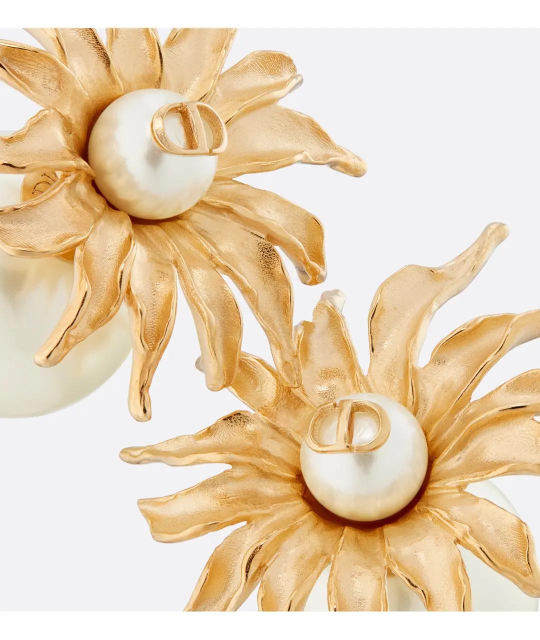 CHRISTIAN DIOR Золотые латунные серьги, фото 5