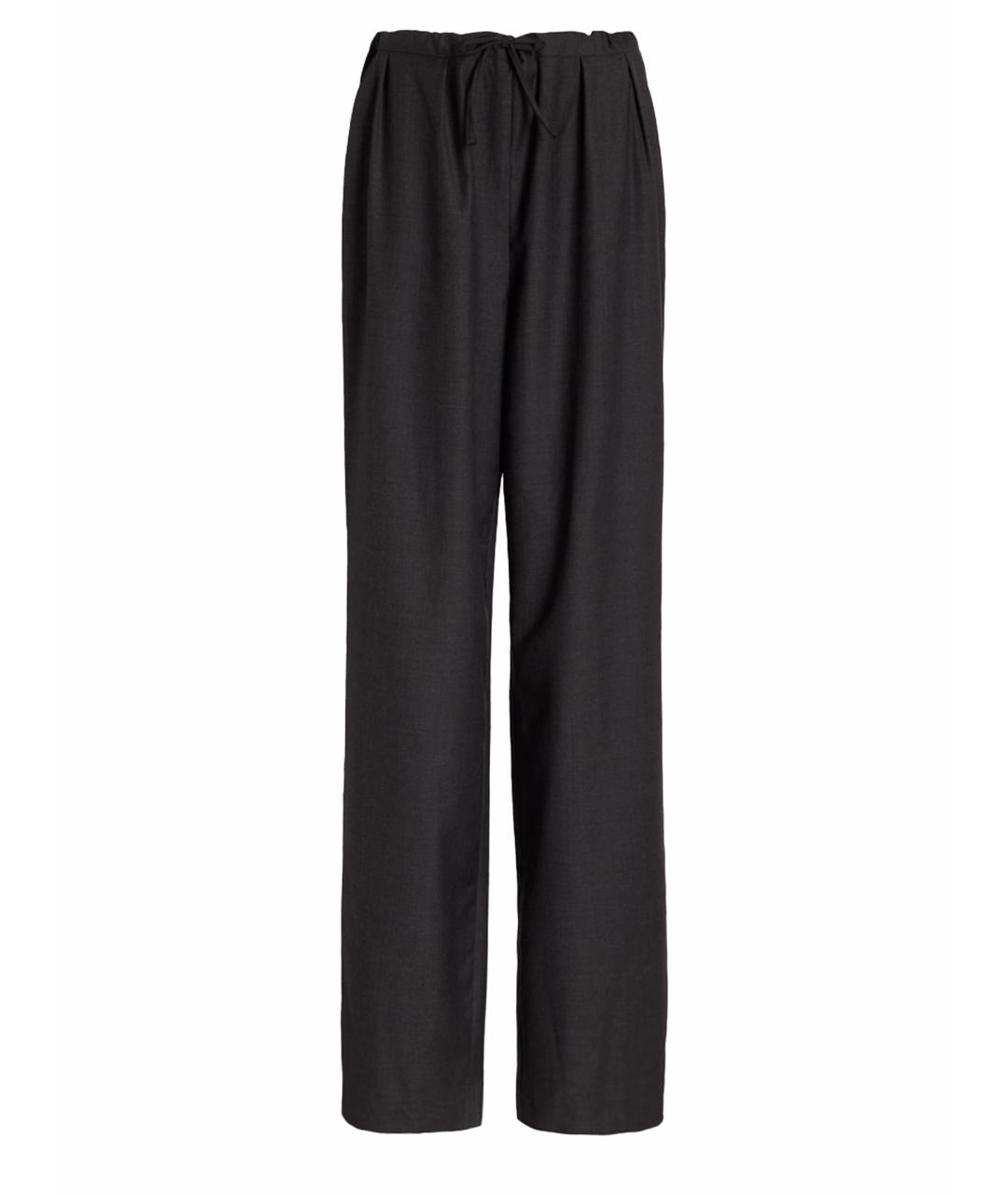LOULOU DE SAISON Черные шерстяные прямые брюки, фото 1