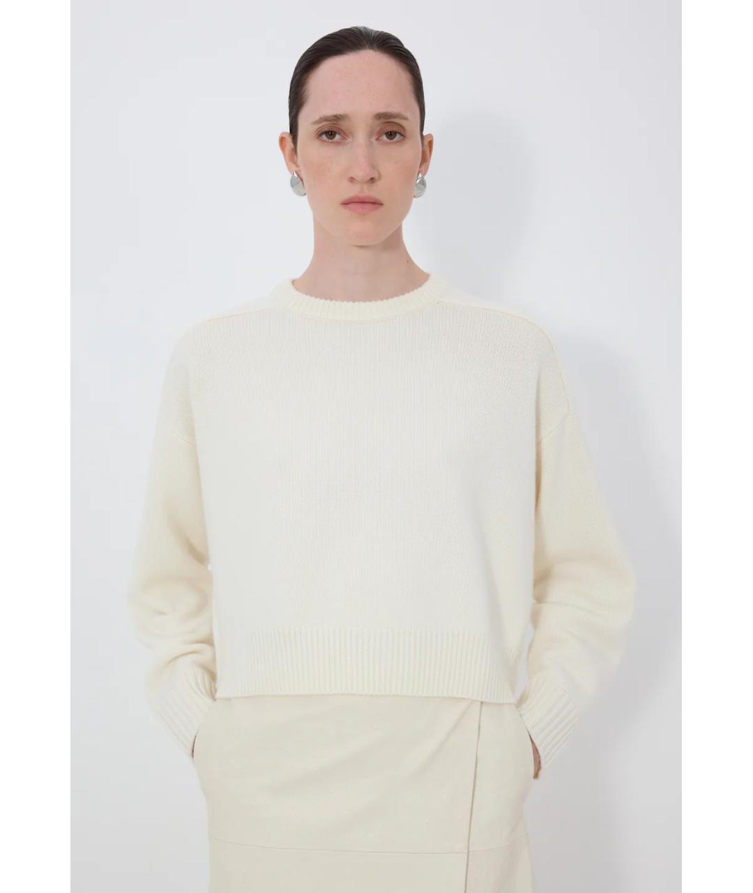 LOULOU DE SAISON Белый шерстяной джемпер / свитер, фото 4