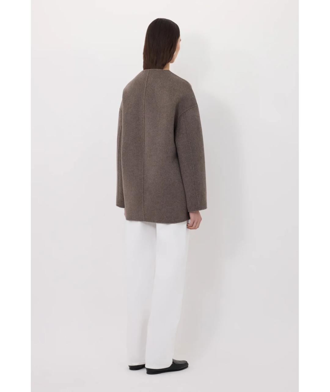 LOULOU DE SAISON Коричневое шерстяное пальто, фото 4