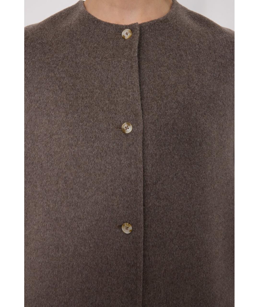 LOULOU DE SAISON Коричневое шерстяное пальто, фото 5