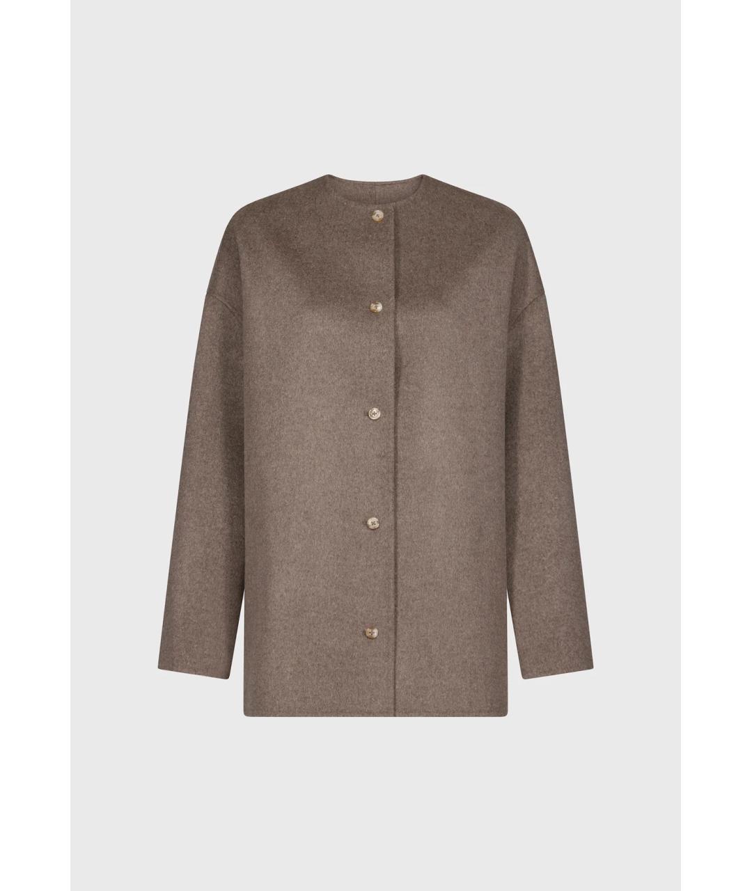 LOULOU DE SAISON Коричневое шерстяное пальто, фото 6
