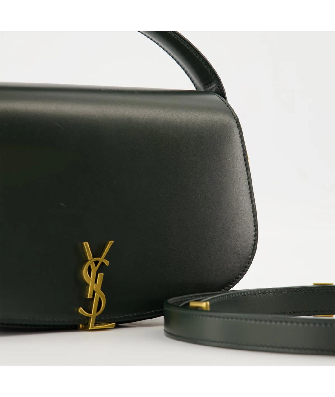 SAINT LAURENT Зеленая кожаная сумка через плечо, фото 3