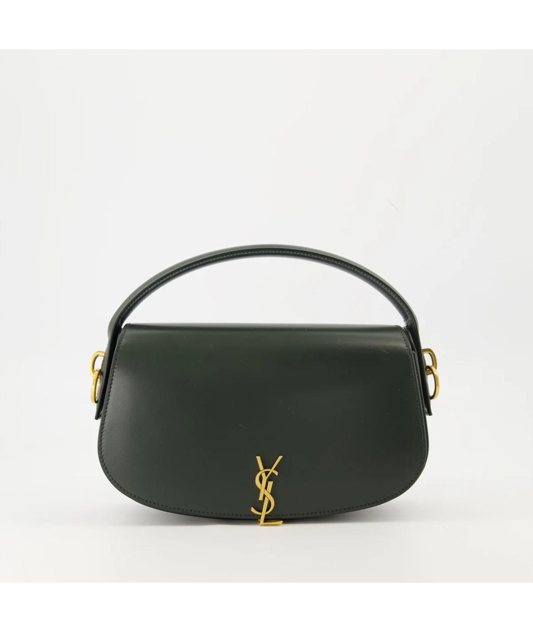 SAINT LAURENT Зеленая кожаная сумка через плечо, фото 5