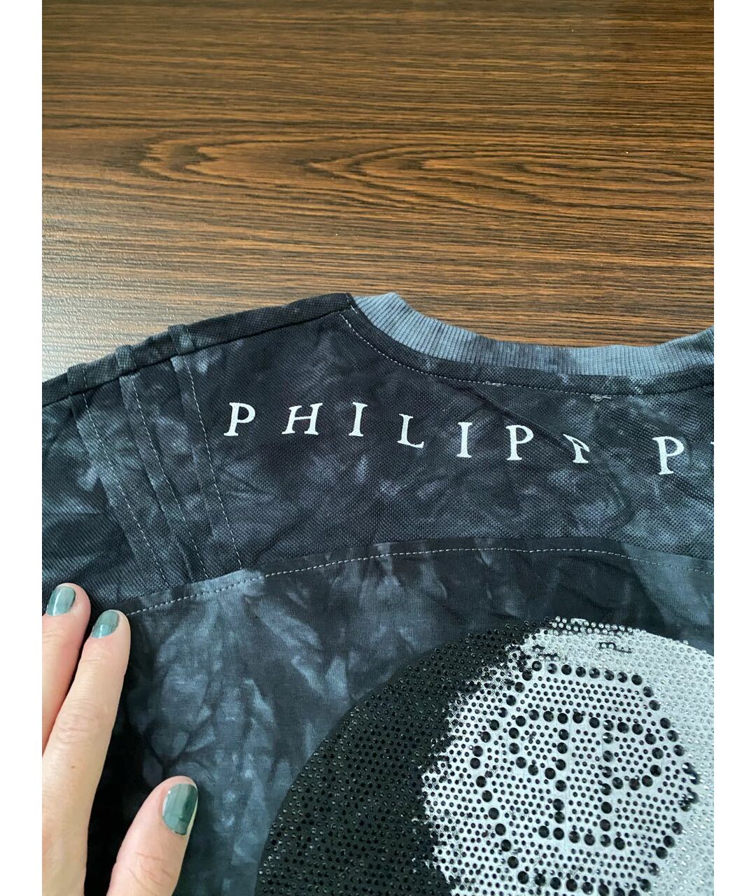 PHILIPP PLEIN Темно-синяя хлопковая футболка, фото 6
