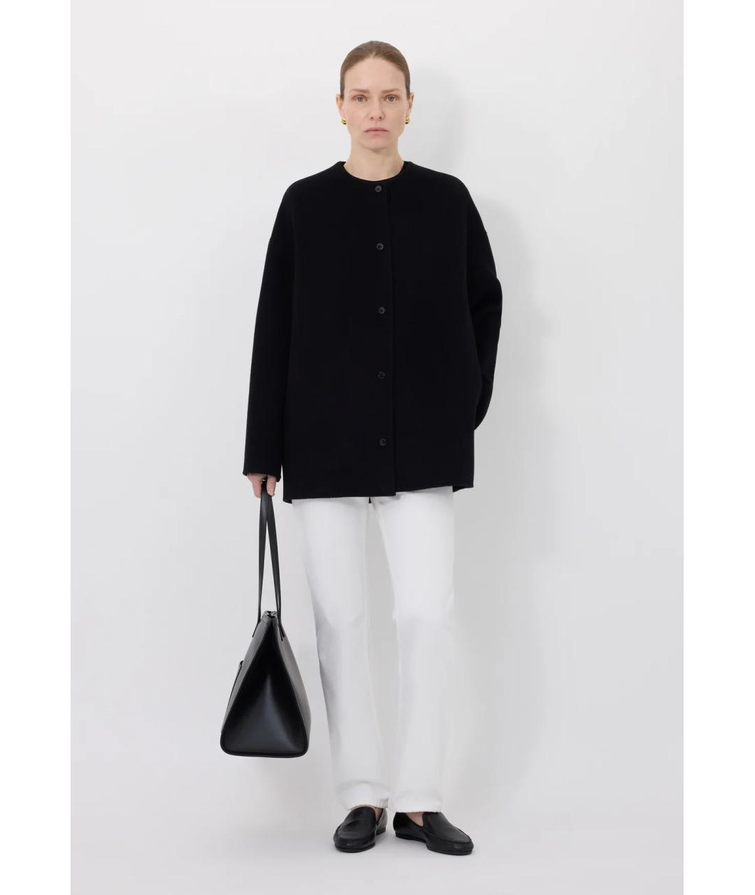 LOULOU DE SAISON Черное шерстяное пальто, фото 2