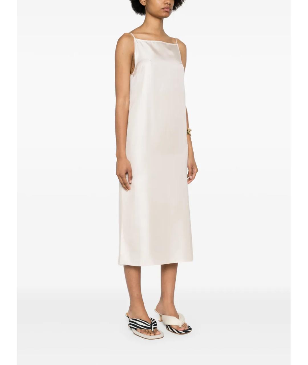 LOULOU DE SAISON Белое шелковое повседневное платье, фото 3