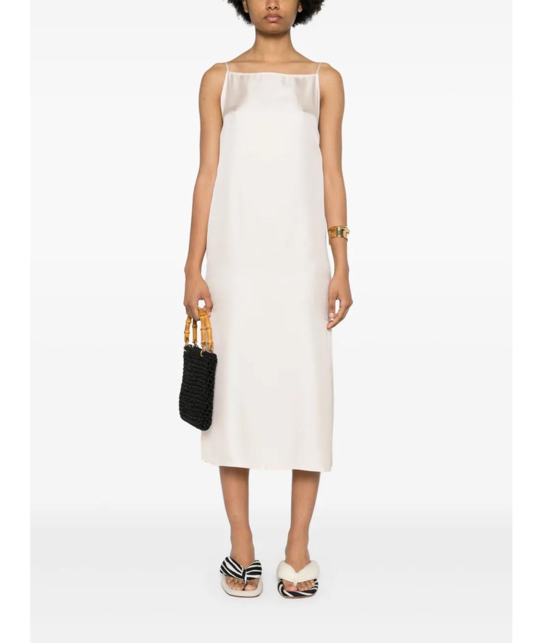 LOULOU DE SAISON Белое шелковое повседневное платье, фото 2